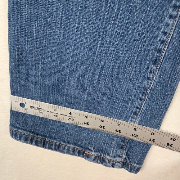 Levi's 525 Nouveau Low Bootcut Womens 14 Jeans Denim Dark Wash 0730 - Picture 6 of 11